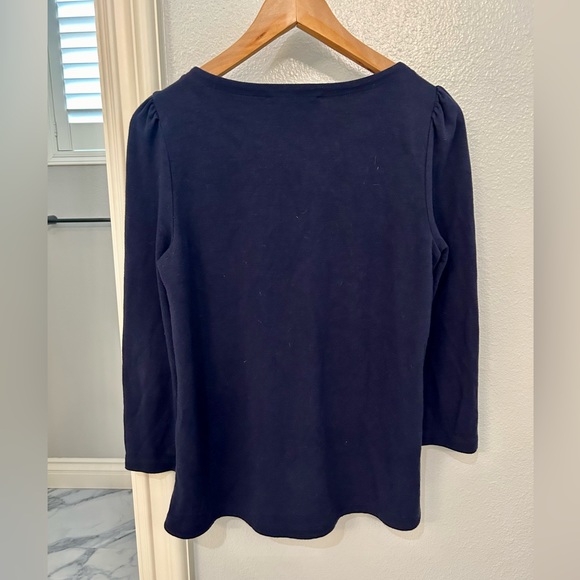 Loft 3/4 Sleeve Navy top - Picture 2 of 5